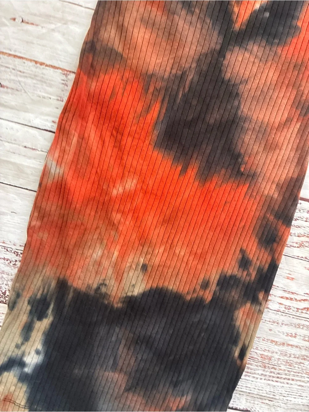 Fashion Nova Tie-Dye Ribbed Tube Skirt - Orange & Black Size Large